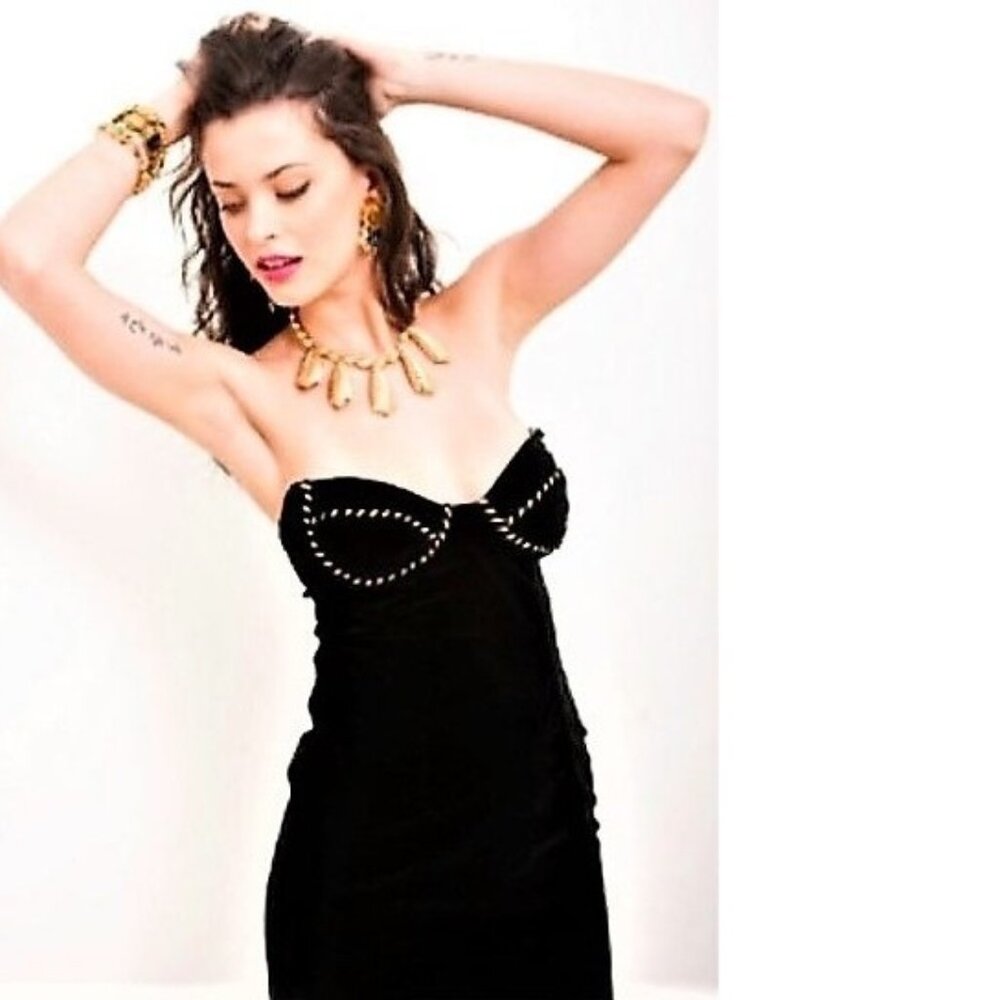 Vintage Betsey Johnson Dress LUXE 90s RUNWAY Black Velvet Midi Slip Size Large - Picture 6 of 15